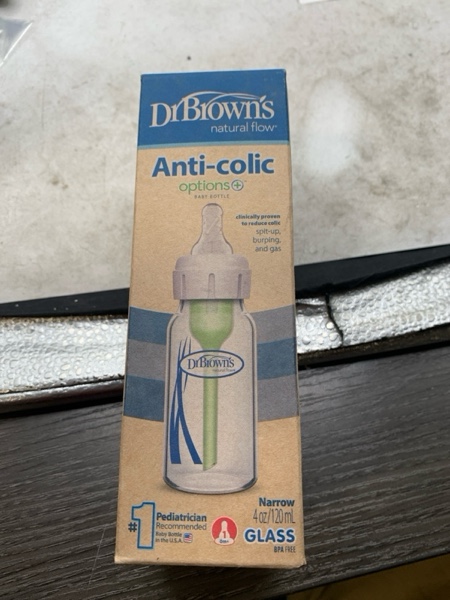 Condition photo showing New/Like New for Dr. Brown's Natural Flow Anti-Colic Options+ Narrow Glass Baby Bottle, 4 oz/120 mL, with Level 1 Slow Flow Nipple, 1 Pack, 0m+ 4 oz, 1 Pack 4 Ounce (Pack of 1)