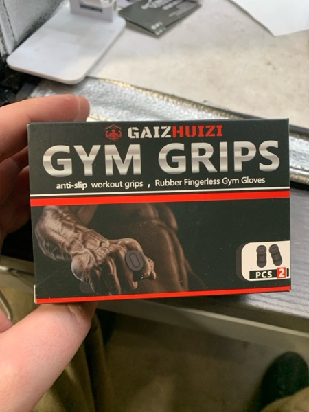 Condition photo showing New/Like New for Anti-Slip Workout Grips, Ergonomics Workout Rubber Gym Grips Pads, Suitable for Men and Women Weightlifting, Deadlift, Fitness Training and Exercise, Protect Your Gymnastics Hand Grips black