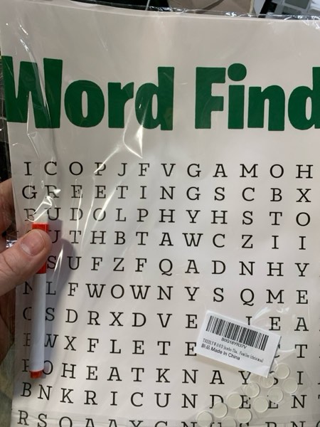 Condition photo showing New/Like New for TREELYWOOD Jumbo Thanksgiving Word Search Poster – Giant 31.5"x20" Wall Game, Poster-Size Word Search, Giant Thanksgiving Activity Posters for Families (christmas)