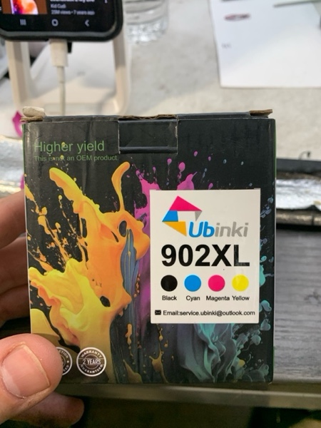 Condition photo showing New/Like New for Ubinki 902XL Black, Cyan, Magenta, Yellow Ink for HP 902XL Office Jet Pro