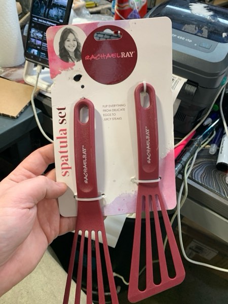 Condition photo showing New/Like New for Rachael Ray KitchenTools and Gadgets Nylon Cooking Utensils / Spatula / Fish Turners - 2 Piece, Rose