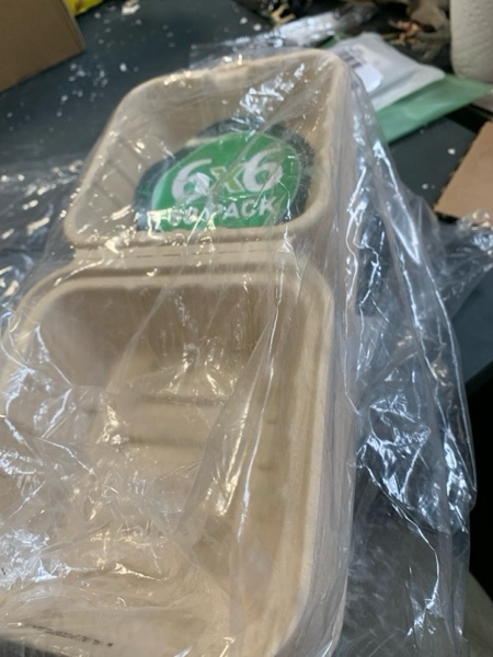 Condition photo showing New/Like New for yoyomax [6x6-50Pack] 100% Compostable To Go Food Containers with Lids, Burger Box Take Out Clamshell Container, Bio Disposable | Eco Friendly | Heavy-Duty Boxes, Made of Sugarcane Fibers 50Pcs 6x6"Burger Box