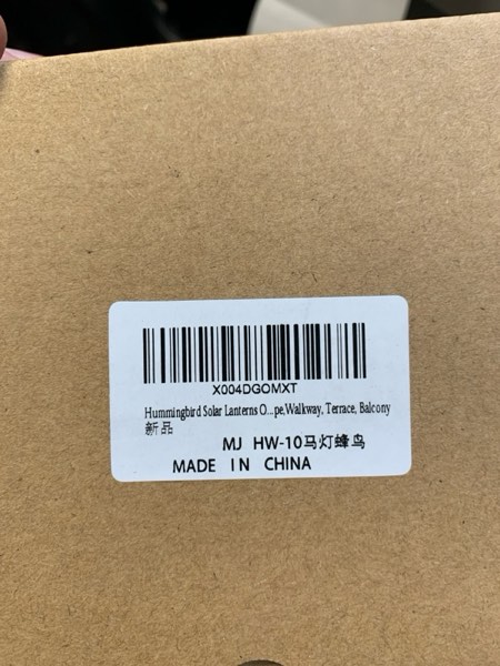 Condition photo showing New/Like New for Hummingbird Solar Lanterns Outdoor Waterproof Garden Decor, Metal LED Garden Light Birthday Gifts for Women mom Christmas Gifts for Yard, Patio, Lawn, Tabletop, Pathway, Landscape,Walkway, Terrace Style_ Hummingbird