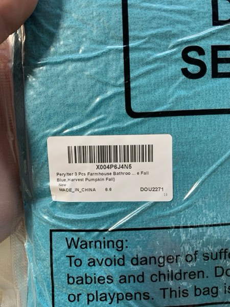 Condition photo showing New/Like New for Peryiter 3 Pcs Farmhouse Bathroom Decor Hand Towels 14x29 Inch Cotton Bath Towels Rustic Embroidered for Boho Kitchen Decor Inspirational Christian Gift(Farmhouse Fall Blue,Harvest Pumpkin Fall)