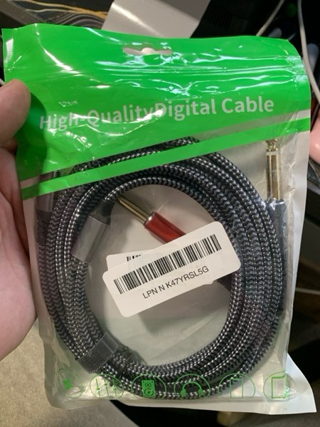 Condition photo showing New/Like New for 1/8 to 1/4 Stereo Cable, 3.5mm to 1/4, 10 Feet, Black, Triple Shielded, Compatible with Smartphone, Speaker, Headphones, Laptop, PC