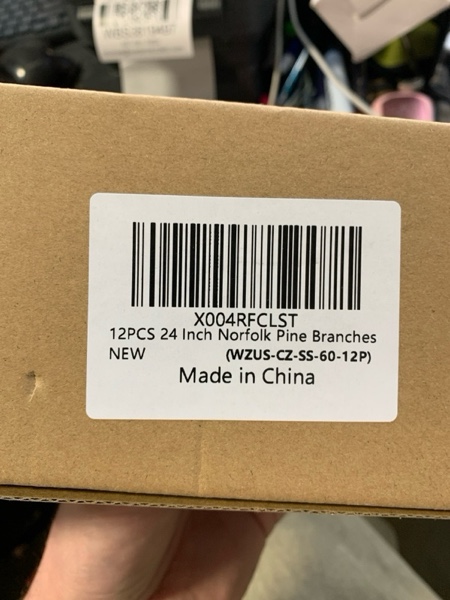 Condition photo showing New/Like New for 12Pcs 24 Inch Real Touch Norfolk Pine Stems, Artificial Green Plants Branches, Faux Greenery Pine Stem Fake Cedar Picks for Vase, Christmas Pine Branches for DIY Crafts Home Indoor Decor