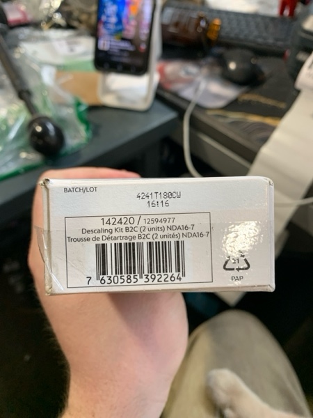 Condition photo showing New/Like New for Nespresso 2-Pack Descaling Kit for Nespresso Zenius and Momento Espresso Machines