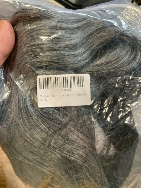 Condition photo showing New/Like New for Ms Fenda Hair 100% Raw Virgin Malaysian Human Hair Body Wave style Grey Color Free Part Bleached Knots 35gram/pc 4X4 Lace Closure(14inch,Grey)