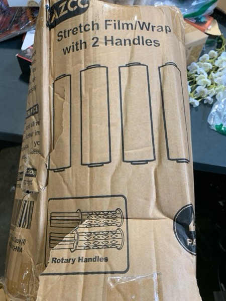 Condition photo showing New/Like New for Stretch Film, RAZCC Stretch Wrap Industrial Strength, Shrink Wrap for Pallet Wrap, Heavy Duty Clear Plastic Wrap with Handles, Moving Wrapping Plastic Roll, 15" x 1000 Ft Per Roll, 60 Gauge, 4 Pack 4 Rolls