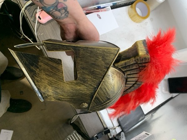 Condition photo showing New/Like New for Roman General Centurion Helmet With Faux Feather Trim Costume Accessory