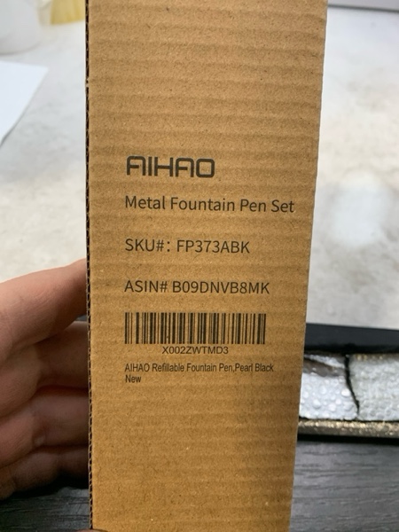 Condition photo showing New/Like New for AIHAO Refillable Fountain Pen, Fine Point, Metal Fountain Pen with Gift Box, Black Ink, 2 Ink Cartridges in one Set, Pearl Black Metal Pen.Fountain Pens for Writing