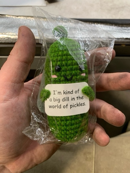 Condition photo showing New/Like New for Funny Birthday Gifts for Women, Cute Crochet Potato Home Office Decor for Housewarming Gifts,Friendship Gifts,Christmas Stocking Stuffers,Mothers Dad Ideals Gifts (Cucumber)