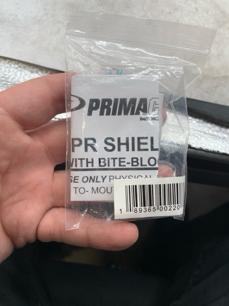 Condition photo showing New/Like New for Primacare RS-8632 First Responder CPR Barrier with One Way Valve, Face Shield with HEPA Filter for CPR Training, 2x2x1 inches 1 Count (Pack of 1)