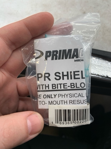 Condition photo showing New/Like New for Primacare RS-8632 First Responder CPR Barrier with One Way Valve, Face Shield with HEPA Filter for CPR Training, 2x2x1 inches 1 Count (Pack of 1)