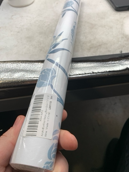 Condition photo showing New/Like New for HeloHo Blue Floral Wallpaper Peel and Stick Modern Removable Contact Paper Self Adhesive Renter Friendly Wall Paper for Bedroom Bathroom Cabinet Vinyl Rolls 118"x17.3"