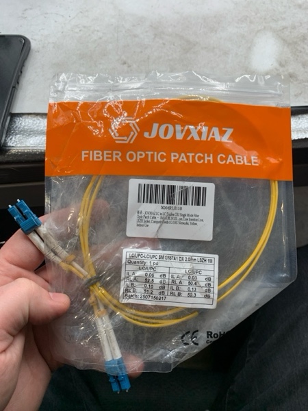 Condition photo showing New/Like New for JOVXIAZ LC to LC Duplex OS2 Single Mode Fiber Optic Patch Cable 1M / 3.3ft, 9/125m SMF, LC UPC Connectors, Low Insertion Loss, LSZH Jacket, Compatible with 1G/10G Networks, Yellow, Indoor Use