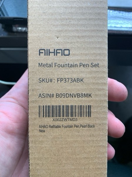 Condition photo showing New/Like New for AIHAO Refillable Fountain Pen, Fine Point, Metal Fountain Pen with Gift Box, Black Ink, 2 Ink Cartridges in one Set, Pearl Black Metal Pen.Fountain Pens for Writing