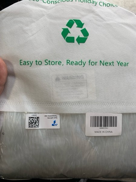 Condition photo showing New/Like New for 36 inch White Christmas Tree Skirt,Premium Faux Fur & Velvet Tree Collar for Cozy,Festive Holiday Decor,Fits 4–6 ft Christmas Trees