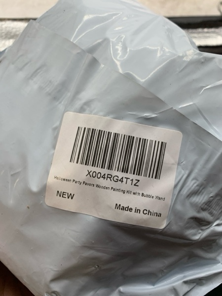 Condition photo showing New/Like New for HABDJILTY 12 Set Halloween Party Favors, Halloween Ornaments to Paint Wooden Crafts with Bubble Wands Bulk, Ghost Pumpkin DIY Unfinished Wood Cutouts Party Haning Decorations Supplies