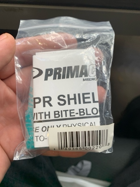 Condition photo showing New/Like New for Primacare RS-8632 First Responder CPR Barrier with One Way Valve, Face Shield with HEPA Filter for CPR Training, 2x2x1 inches 1 Count (Pack of 1)