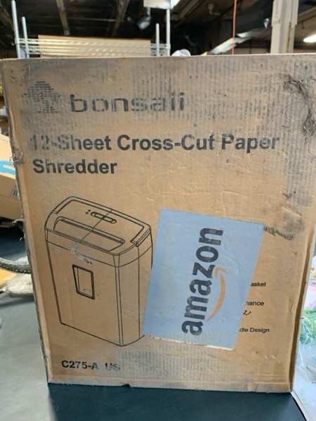 Condition photo showing New/Like New for Bonsaii 12-Sheet Cross Cut Paper Shredder, Home Heavy Duty Shredder, P4 Security(5x20mm), 5-Minute Continuous Shredding, Shreds Credit Cards, Mails & Staples, 21L Bin(C275-A)