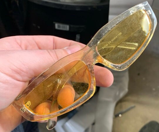 Condition photo showing New/Like New for Yellow-tinted sunglasses