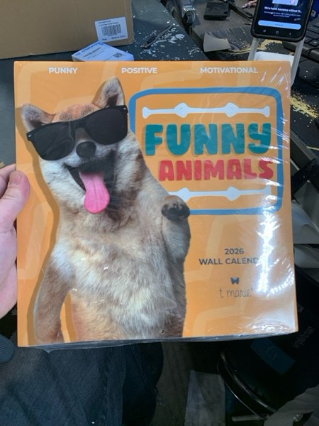 Condition photo showing New/Like New for T MARIE 2026 Funny Wall Calendar - Monthly 12” x 12” Motivational Calendar with 12 Months of Funny Animal Memes and Encouraging Puns