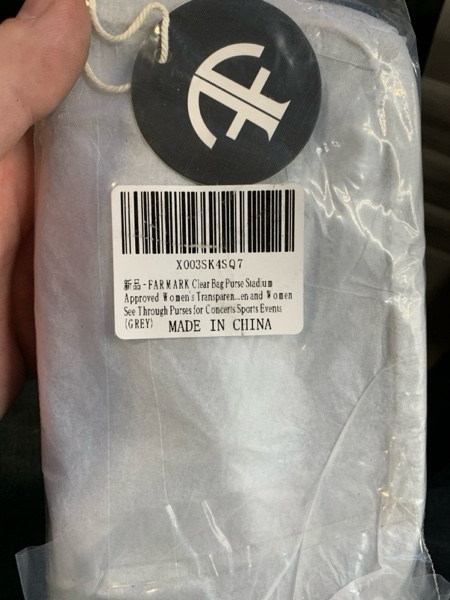 Condition photo showing New/Like New for Clear bag for stadium events, women's Clear Purse crossbody bag, stadium approved with front pocket, perfect for concerts
