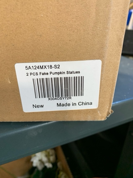 Condition photo showing New/Like New for WDS WONDROUS Fall Pumpkin Decor Set of 2, White and Gold Pumpkins for Decorating, Resin Fake Pumpkin Figurines, Harvest Thanksgiving Mantel Table Centerpiece Autumn Home Decoration Gift