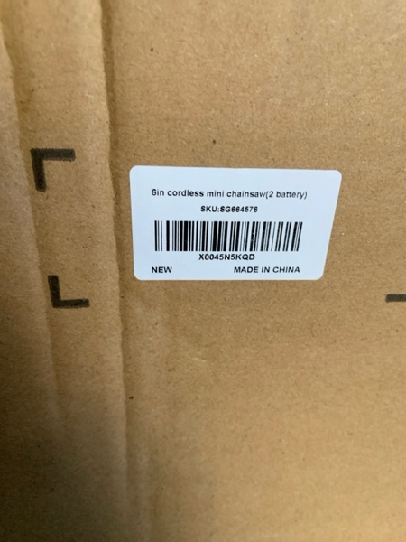 Condition photo showing New/Like New for GARDTECH Mini Chainsaw Cordless 6 Inch - Portable Electric Chainsaw Cordless Battery Powered, Handheld Small Chain Saw with 2-side Security Lock [Southpaws Friendly] for Wood Cutting, Pruning Branches two batteries - 6 inch new