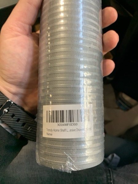 Condition photo showing New/Like New for Trendy Home Shelf Liner, Non-Slip Cabinet Liner, Washable Oil-Proof for Kitchen Cabinet, Shelves, Refrigerator, Storage, Desks, 12 Inches x 240 FT, Non Adhesive Drawers (Grey) 12"W x 240"L Gray