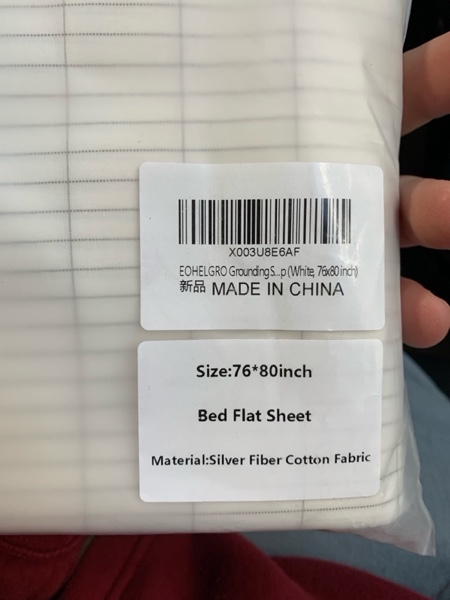 Condition photo showing New/Like New for Grounding Sheets King Size for Better Sleep, Grounded Flat Sheets with 15ft Cord Grounding Mat for Bed (White,King Size,76x80in) Beige King(76x80")
