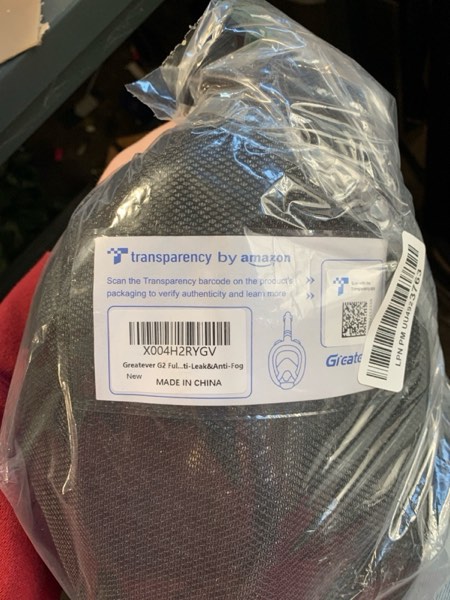 Condition photo showing New/Like New for Greatever G2 Full Face Snorkel Mask with Latest Dry Top System,Foldable 180 Degree Panoramic View Snorkeling Mask with Camera Mount,Safe Breathing,Anti-Leak&Anti-Fog Black Small-Medium