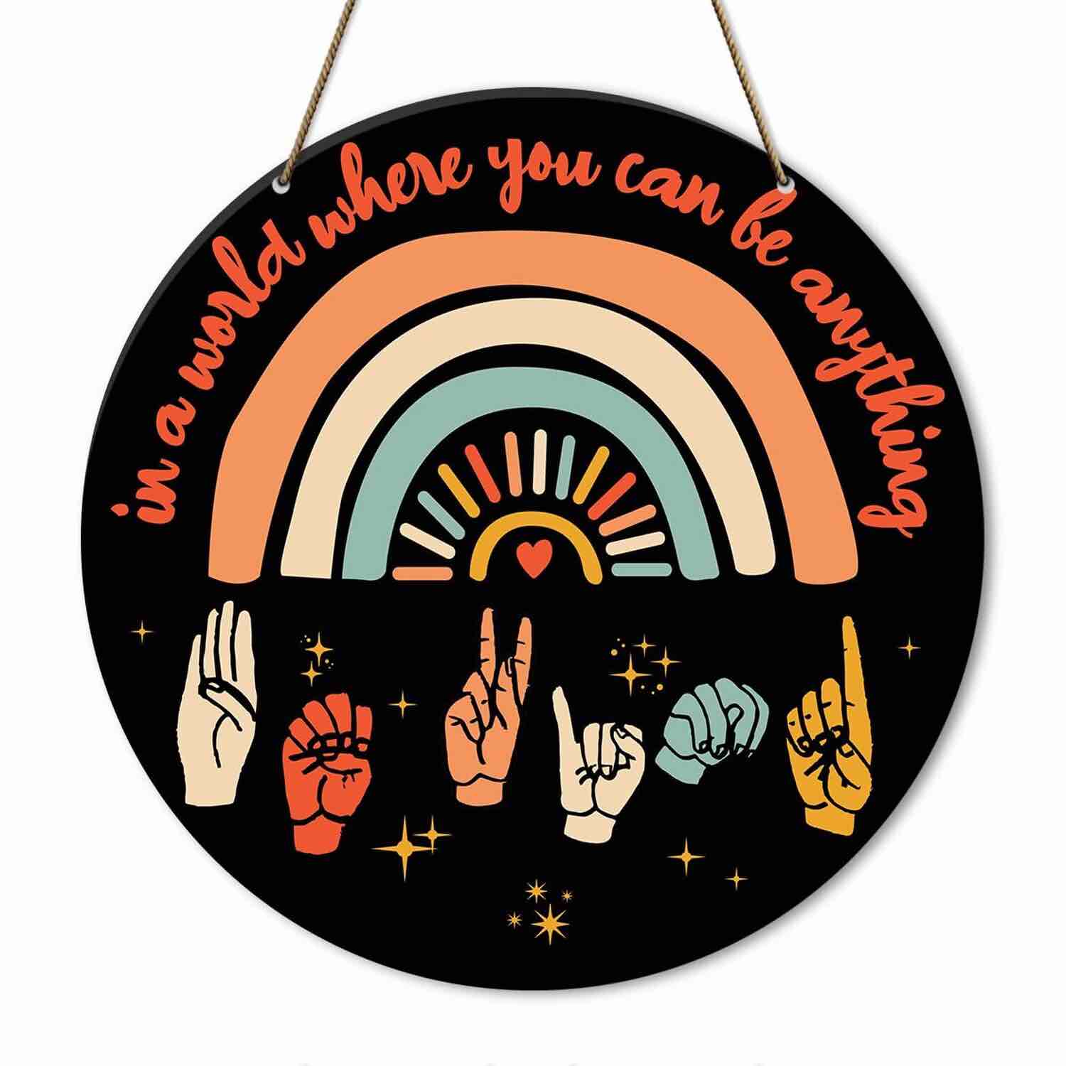 Kindness Decoration, Inspirational Decor for Home Office Classroom, Kindness Inspirational Gifts for Women Men, Mental Health Matter Awareness Month Be Kind Hanging Wall Decor