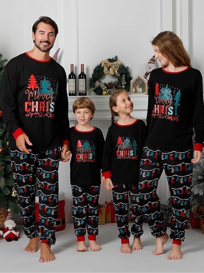 Condition photo showing New/Like New for Matching Christmas Pajamas Sets for Family, Cute Womens Mens Christmas Pjs Set (Men, Medium)