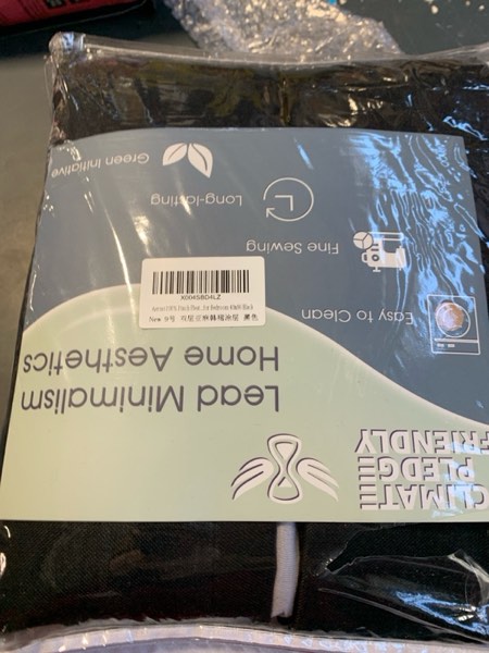 Condition photo showing New/Like New for Aersas 90 Inch Black Pleated Linen 100% Blackout Curtains for Bedroom Living Room Pinch Pleat Black Out Thermal Insulated Ring Hooks Back Tab Room Darkening Double Layer Drapes Curtains with Liner