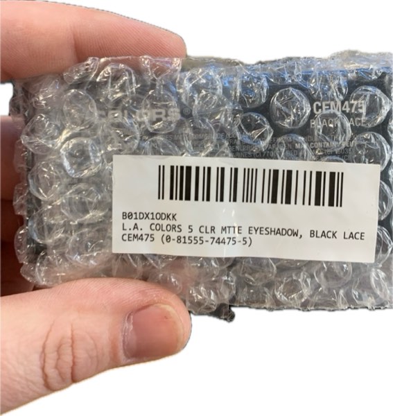 Condition photo showing New/Like New for L.A. COLORS 5 Color Matte Eyeshadow Palette, Black Lace (CEM475)