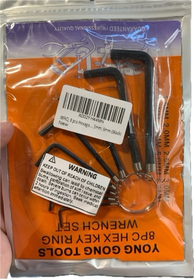 Condition photo showing New/Like New for WIROJ 8 Pieces Hexagon Key Wrench Set with Keychain Allen Wrench Bike Repair Tool, L Shape, Wrench Size: 1.5mm to 6mm (Black)