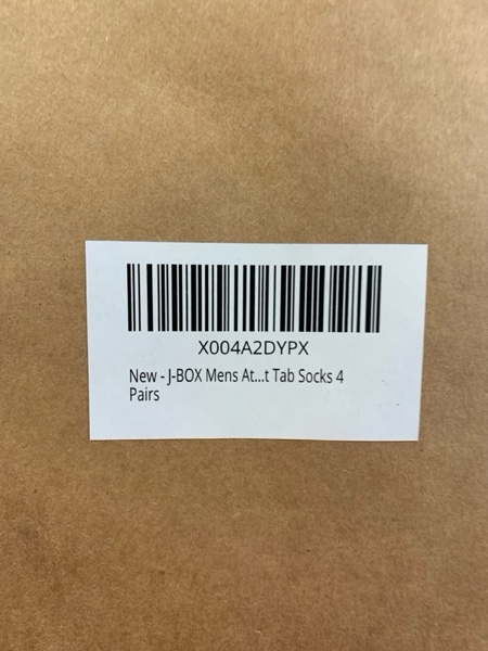 Condition photo showing New/Like New for J-BOX Men’s Athletic Cotton Socks — Men's Running Ankle with Cushion, Low Cut Sport Tab Socks (4 Pairs, Color May Vary)