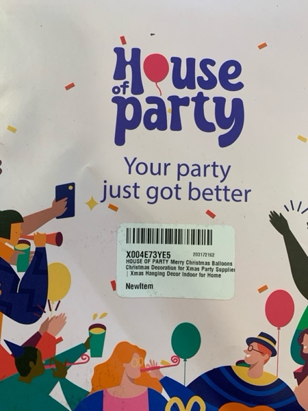 Condition photo showing New/Like New for HOUSE OF PARTY Christmas Balloons | Christmas Letter Foil Balloons Decoration for Party Supplier | Xmas Hanging Decor Indoor for Home