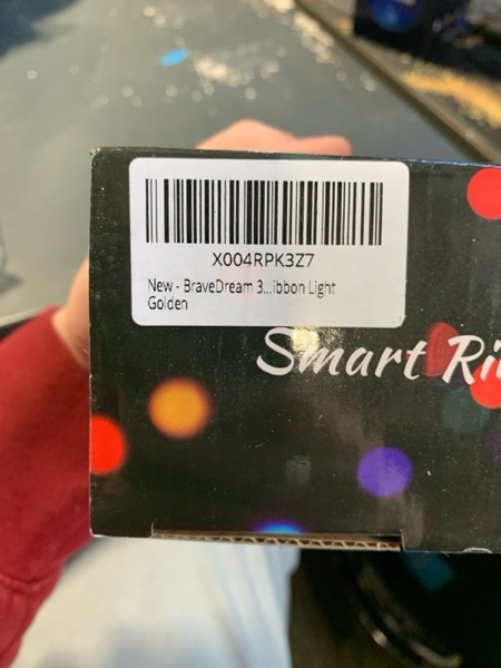 Condition photo showing New/Like New for 33FT Smart Christmas Ribbon Lights, Color Changing Lighted Ribbon, 100 LEDs, 80 Modes, APP & Remote Control, Music Sync, Timer, USB Powered, Extendable via App for Tall Xmas Tree, Golden