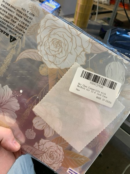 Condition photo showing New/Like New for May Chen for M4 MacBook Air 13.6 inch Case A3240 A3113 A2681 M3 M2 2025 2024 2023 2022 Release, Fold Kickstand Pattern Hard Shell Case for M4 Air 13.6" Laptop with Keyboard Cover, Rose Flower