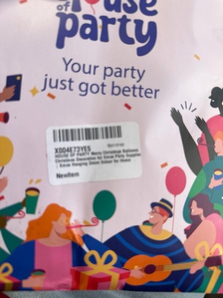 Condition photo showing New/Like New for HOUSE OF PARTY Christmas Balloons | Christmas Letter Foil Balloons Decoration for Party Supplier | Xmas Hanging Decor Indoor for Home