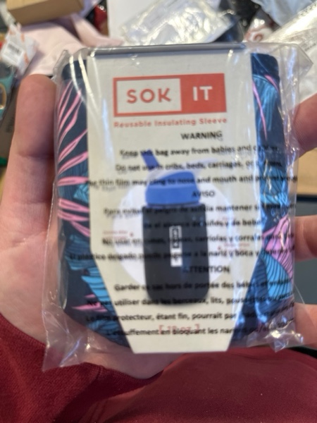 Condition photo showing New/Like New for Sok It BotlSok Water Bottle Sleeve Insulated Neoprene Cover (Midnight Tropics, Fits 12oz CamelBak or Nalgene)