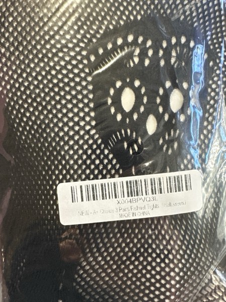 Condition photo showing New/Like New for 3 Pairs Goth Tights for Women - Black Skull Spider Fishnet Leggings Sheer Mesh Stockings Halloween Rave Costume One Size Black(halloween)