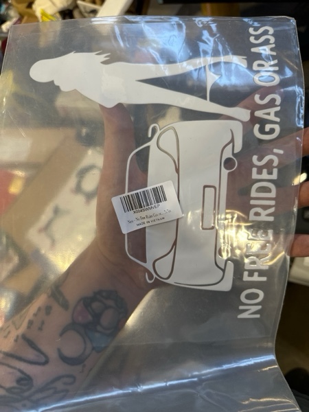 Condition photo showing New/Like New for Gas Grass or Ass Stickers for Cars, Nobody Rides for Free Vinyl Decal Funny Bumper Sticker, Universal Reflective Die Cut Exterior Decoration for Truck Van SUV Windows