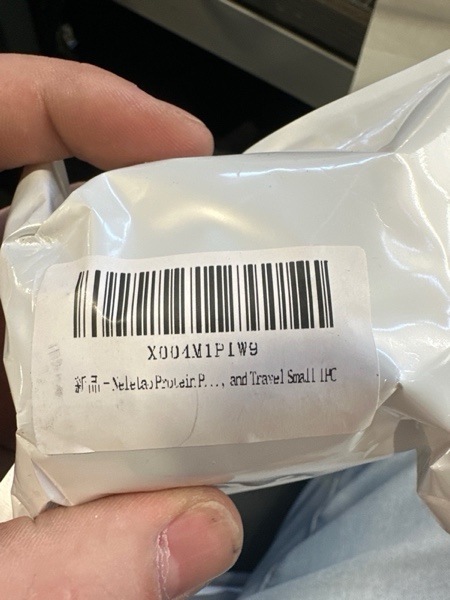 Condition photo showing New/Like New for OnMyWhey - Protein Powder & Supplement Funnel Keychain, Portable To-Go Container for The Gym, Workouts, Fitness, & Travel - TSA Approved, Time To Get Wheysted