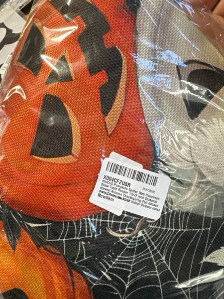 Condition photo showing New/Like New for Pumpkins Spider Web Halloween Black Table Runner 13x72 Inch Seasonal Harvest Autumn Thanksgiving Fall Kitchen Dining Table Decor for Indoor Outdoor Home Party Decoration ZQ52 Style A