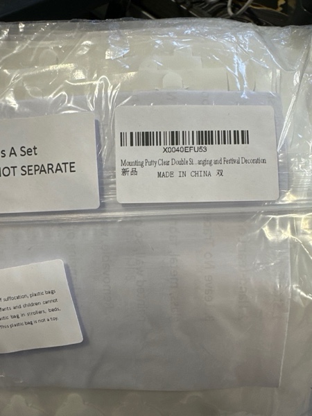 Condition photo showing New/Like New for Double Sided Tape for Walls, 220 Pcs Sticky Tack Dots Removable Mounting Putty Clear Adhesive Strips with Tear Tabs No Damage Trace for Hanging Picture Poster Decorations Art Craft Party Supplies