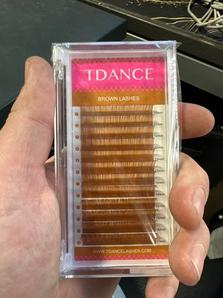 Condition photo showing New/Like New for TDANCE Light Brown Lash Extensions Colored Lash Extensions 0.03/0.05/0.07mm C/D Curl Premium Brown Eyelash Extensions Salon Use (Light Brown,0.07-C,10-17mm) Light Brown-0.07-C 10-17 mm